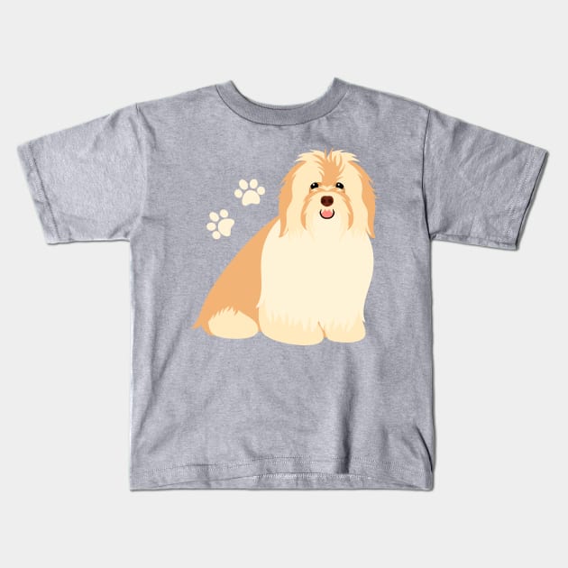 Happy Havanese Dog Kids T-Shirt by LulululuPainting